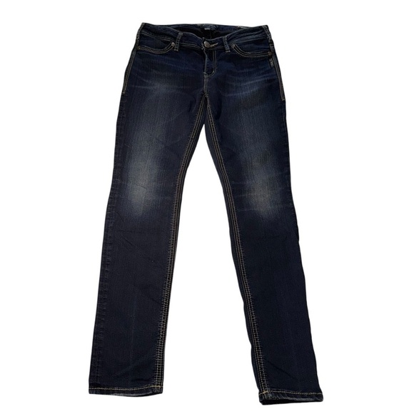 📌 Silver Jeans Suki High Super Skinny Dark Wash W30 L31 Women’s Stretch Denim - Picture 1 of 7